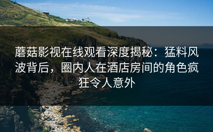 蘑菇影视在线观看深度揭秘：猛料风波背后，圈内人在酒店房间的角色疯狂令人意外