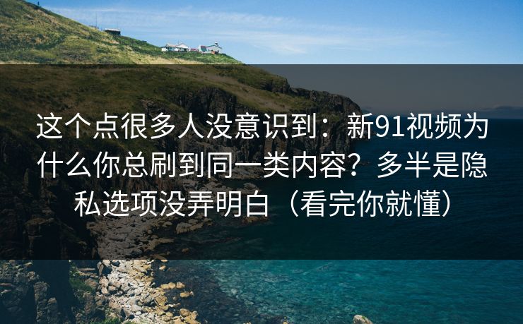 这个点很多人没意识到:新91视频为什么你总刷到同一类内容?多半是隐私选项没弄明白(看完你就懂) 这个点很多人没意识到:新91视频为什么你总刷到同一类内容?多半是隐私选项没弄明白(看完你就懂)